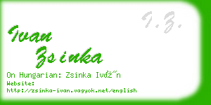 ivan zsinka business card